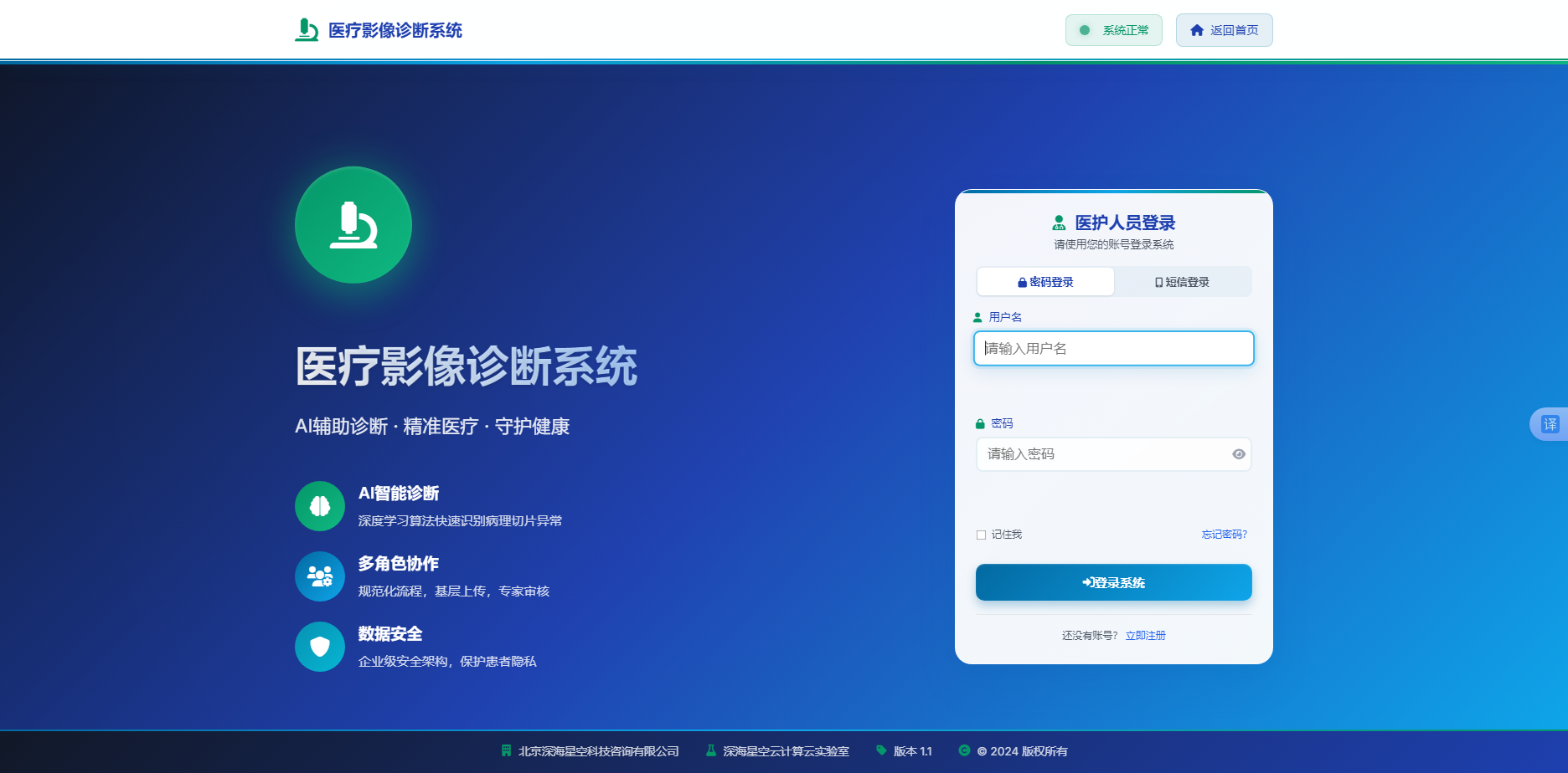 医疗影像AI识图系统界面